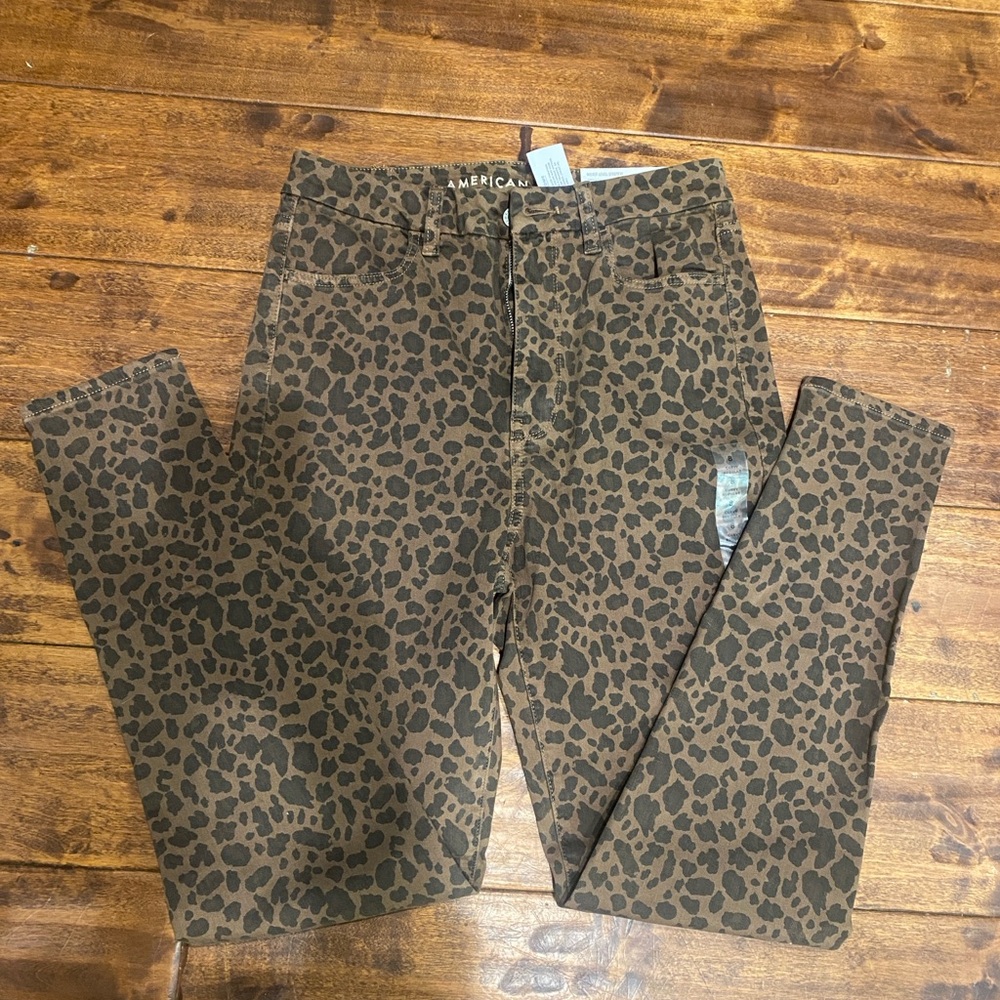 American Eagle Outfitters Women's Brown Animal Print Skinny Jeans